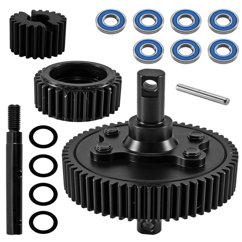 Steel Transmission Gear Fit for 1/10 Slash 2WD(VXL) Rustler Stampede Bandit 2WD(VXL), Transmission Gear Upgrades Part for Grearbox, Black