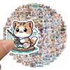 100 Pcs Cute Cat Meme Stickers  Funny & Durable Waterproof Vinyl Stickers for Laptops, Water Bottles, Suitcase and DIY Projects Teens Adults or Kids Gift (Cat) view 2