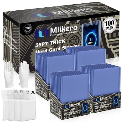100 Count 55pt Top Loaders for Cards, 3"x4" Thick Toploaders with Soft Thick Card Sleeves for Baseball, Basketball, Football Cards
