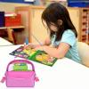 Portable Bag Compatible with Leapfrog LeapStart 3D Interactive Learning System for LeapFrog 2-in-1 LeapTop Touch for LeapFrog Scout and Violet 100 Words Book and Storage for 5-6 Books (Case only)Pink view 2