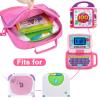 Portable Bag Compatible with Leapfrog LeapStart 3D Interactive Learning System for LeapFrog 2-in-1 LeapTop Touch for LeapFrog Scout and Violet 100 Words Book and Storage for 5-6 Books (Case only)Pink view 4