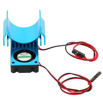 Keenso 540/550 RC Motor, High Strength Motor Twin Cooling Fan Heat Sink with for 1/10 Scale Electric RC Car (Blue) rc Cooling Fan Heat Sink