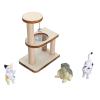 JTLB Cat Figurines,Cat Figurine Playset Miniature Cat Climbing Frame Cat DIY Assembly Adorable Cat Tree Interactive Dollhouse Toys for Cat Lover (Transparent Cover Type) view 1
