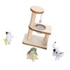 JTLB Cat Figurines,Cat Figurine Playset Miniature Cat Climbing Frame Cat DIY Assembly Adorable Cat Tree Interactive Dollhouse Toys for Cat Lover (Transparent Cover Type) view 2