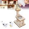 JTLB Cat Figurines,Cat Figurine Playset Miniature Cat Climbing Frame Cat DIY Assembly Adorable Cat Tree Interactive Dollhouse Toys for Cat Lover (Transparent Cover Type) view 3