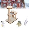 JTLB Cat Figurines,Cat Figurine Playset Miniature Cat Climbing Frame Cat DIY Assembly Adorable Cat Tree Interactive Dollhouse Toys for Cat Lover (Transparent Cover Type) view 4