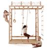 WoodandHearts Bridge Swedish Ladder with Rope Accessories and Play Mats , Made in Europe, Indoor Jungle Gym, Swedish Ladder, Climbing Wall, Indoor Jungle Gym for Kids, Swedish Ladder Wall Gym, Indoor Climbing Gym, Kids Jungle Gym Indoor view 1