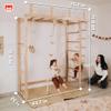 WoodandHearts Bridge Swedish Ladder with Rope Accessories and Play Mats , Made in Europe, Indoor Jungle Gym, Swedish Ladder, Climbing Wall, Indoor Jungle Gym for Kids, Swedish Ladder Wall Gym, Indoor Climbing Gym, Kids Jungle Gym Indoor view 3