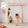 WoodandHearts Bridge Swedish Ladder with Rope Accessories and Play Mats , Made in Europe, Indoor Jungle Gym, Swedish Ladder, Climbing Wall, Indoor Jungle Gym for Kids, Swedish Ladder Wall Gym, Indoor Climbing Gym, Kids Jungle Gym Indoor view 4