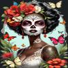 1000 PieceAdult and Youth Sugar Skull Puzzles Dynamic African Woman Fun and challenging,Halloween Themed Puzzles,Great Gift for Family and Friends Dimensions 20 X 28.8 Inche view 1