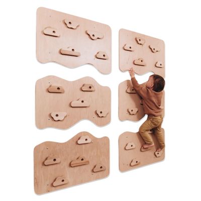 Woodandhearts Rock Climbing, Made in Europe, Rock Climbing Wall for Kids, Rock Wall Climbing Holds, Climbing Wall for Kids Indoor, Wall Climbing for Kids, Rock Wall for Kids, Indoor Rock Climbing Wall (Natural Wood)