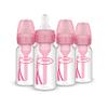 Dr. Brown's Natural Flow Anti-Colic Options+ Narrow Baby Bottle, 4 oz/120 mL, with Level 1 Slow Flow Nipple, Pink, 0m+, 4 Pack view 1