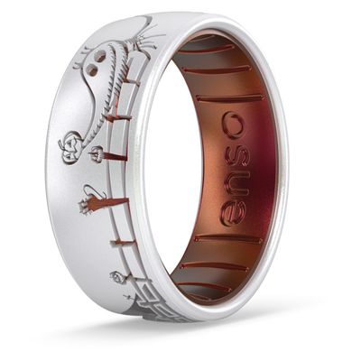 Enso Rings Nightmare Before Christmas Silicone Ring - Comfortable and Flexible Design - Zero's Playground - Pearl/Poseidon - Size 9