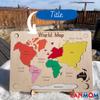Handmade Montessori Continent Map Puzzle  Wooden Educational Geography Toy Made in Canada view 2