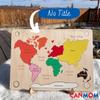 Handmade Montessori Continent Map Puzzle  Wooden Educational Geography Toy Made in Canada view 3