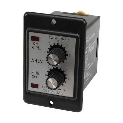POWTAXBJGD ATDV-Y AC 220V Repeat Cycle SPDT time Relay ATDV Series 220VAC Twin Timer with Base 30s*30s 60s*60s 30min*30min 60min*60min(30min 30min)
