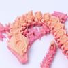 10.6inches 3D Printed Rose Dragon, Hinged Dragon, Creative Ornaments, Adults Fidget Toys for Autism ADHD (Blue and Green Gradient) view 4
