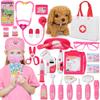 33Pcs Pet Doctor Kit for Toddlers - Dress Up Costume & Pretend Doctor Play Set with Dog Toy, Stethoscope, Pet Vet Roleplay Toys, Christmas Birthday Gifts for Ages 3 4 5 6 7 8 Year Old Boys Girls view 1