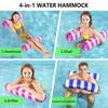 2-Pack Swimming Pool Float, Multi-Purpose Inflatable Pool Hammock (Saddle, Lounge Chair, Drifter), Water Hammock Lounge, (Navy Blue,Pink) view 4
