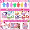 24 Pack Valentines Butter Slime Kit Stress Relief Toys Valentines Day Gifts for Kids with Cards School Classroom Colorful Soft Fruit Stretchy Slime Prefilled Goodie Bag Exchange Gift Party Favors view 2