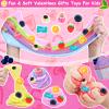 24 Pack Valentines Butter Slime Kit Stress Relief Toys Valentines Day Gifts for Kids with Cards School Classroom Colorful Soft Fruit Stretchy Slime Prefilled Goodie Bag Exchange Gift Party Favors view 3