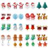 DEVIENG Christmas Clip on Earrings Gift for Kids Teen Girls Hypoallergenic Little Girl Cute Christmas Tree Santa Snowman Stockings Elk Small Clip in Earrings Jewelry Gifts (Clip On Earring-16 Pairs) view 1