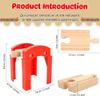 20 Pack Wooden Train Track Bridge Accessories Include 10 Red Bridge Support 10 Small Straight Track Wood Railway Train Track Bulk Compatible with Most Train Tracks view 2