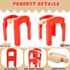 20 Pack Wooden Train Track Bridge Accessories Include 10 Red Bridge Support 10 Small Straight Track Wood Railway Train Track Bulk Compatible with Most Train Tracks view 3