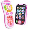 JOYIN Baby Learning Phone and Remote Toy for Toddler, Pink Smartphone Toys with Music for Infants, Kids, Holiday Stocking Stuffers, Birthday Gift for Girls, Easter Basket Stuffers view 1