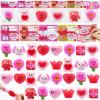 30 Pack Valentines Day Gift Cards with Mochi Squishy Toys, 10 Designs Kawaii Squeeze Toys Stress Relief Fidget Novelty Toy Valentines Gifts for Kids Toddlers School Classroom Exchange Party Favors view 1