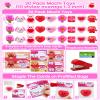 30 Pack Valentines Day Gift Cards with Mochi Squishy Toys, 10 Designs Kawaii Squeeze Toys Stress Relief Fidget Novelty Toy Valentines Gifts for Kids Toddlers School Classroom Exchange Party Favors view 2
