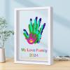 Family Handprint Kit DIY Craft Keepsake Wooden Frame Non Toxic Paints Transparent Sheets Perfect for Handprints Prints and Footprints Endless Present Set for New Parents and Family Memories (White) view 1
