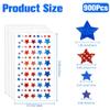 Patriotic Stickers, 900 PCS 4th of July Stickers, Glitter Red White Blue Star Sticker, American Flag Independence Day Veterans Day Sticker Decal for DIY Crafts Postcards Party Decoration view 2