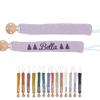 Personalized Bamboo Pacifier Clip with Custom Name Embroidery  Unique and Stylish Baby Baptism Gifts! (Light Purple) view 1