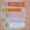 Custom Boho Pacifier Clip Holder with Embroidered Name  A Perfect Personalized Baby Baptism Gifts in Eco-Friendly Bamboo! (Inulin) view 2
