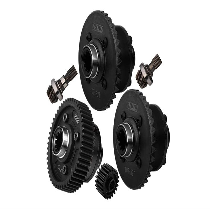 4140 Medium Carbon Steel + Aluminum 7075 Alloy Front & Center & Rear Complete Differential for Traxxas 1:5 X Maxx 6S 8S / XRT 8S / X Maxx Ultimate 8S / XRT Ultimate 8S Monster Truck Upgrades - Silver
