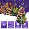 12 Pack Mardi Gras Tablecloth, Masquerade Dancing Party Tablecloth Decorations, Plastic Purple Table Cover Backdrop for Mardi Gras Carnival Party Supplies and Decors, 54 x 108 Inch view 3