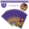 12 Pack Mardi Gras Tablecloth, Masquerade Dancing Party Tablecloth Decorations, Plastic Purple Table Cover Backdrop for Mardi Gras Carnival Party Supplies and Decors, 54 x 108 Inch view 4