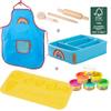 Play-Doh: Creative Playset - All Inclusive Clay Art Set, (6) 1oz Play-Doh Containers, Storage Box, Apron, 3pc Wooden Tools, 3D Silicone Mat, Kids 3+ view 2