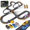 Slot Car Race Track for Kids with 4 Slot Cars, Dual Racing Electric Car Tracks Game Featuring Flash Bridge and Pendulum Toys Gifts for Boys Girls Age 6 7 8 Years Old view 1