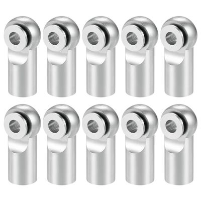 DAIHAOUU 10Pcs Aluminum Alloy M2 M2.5 Rod End Ball Head Joints Holder Tie Right-Hand Screw for RC Model Car Boat Airplane Trucks(M2 Silver)