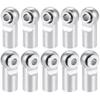 DAIHAOUU 10Pcs Aluminum Alloy M2 M2.5 Rod End Ball Head Joints Holder Tie Right-Hand Screw for RC Model Car Boat Airplane Trucks(M2.5 Silver) view 1