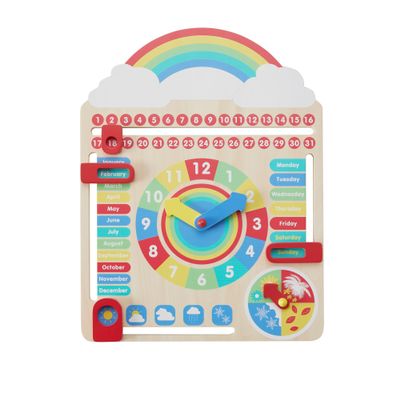 Teamson Kids Wooden Calendar for Children, Educational Game Preschool Multi-Coloured