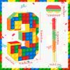 Building Blocks 3rd Birthday Party Decorations Number 3 Pinata with Pinata Stick & Blindfold for Kids Girls Boys Happy Birthday Building Block Theme Party Supplies Carnival Games view 2