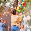 Building Blocks 3rd Birthday Party Decorations Number 3 Pinata with Pinata Stick & Blindfold for Kids Girls Boys Happy Birthday Building Block Theme Party Supplies Carnival Games view 3