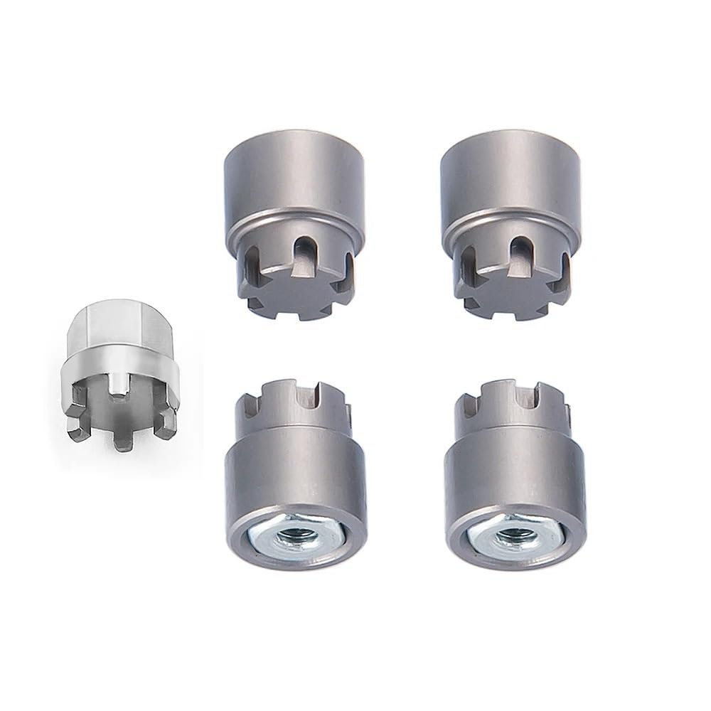 4PCS M2 Wheel Nuts Cap Locking Hubs Hex Insert Lock Nut for 1/24 for Axial SCX24 for Deadbolt for Jeep for Gladiator for Ford Bronco Parts(Titanium)