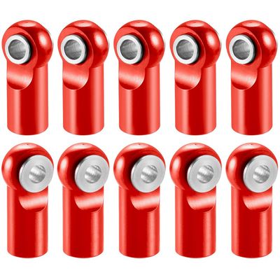 DAIHAOUU 10Pcs Aluminum Alloy M2 M2.5 Rod End Ball Head Joints Holder Tie Right-Hand Screw for RC Model Car Boat Airplane Trucks(M2.5 Red)
