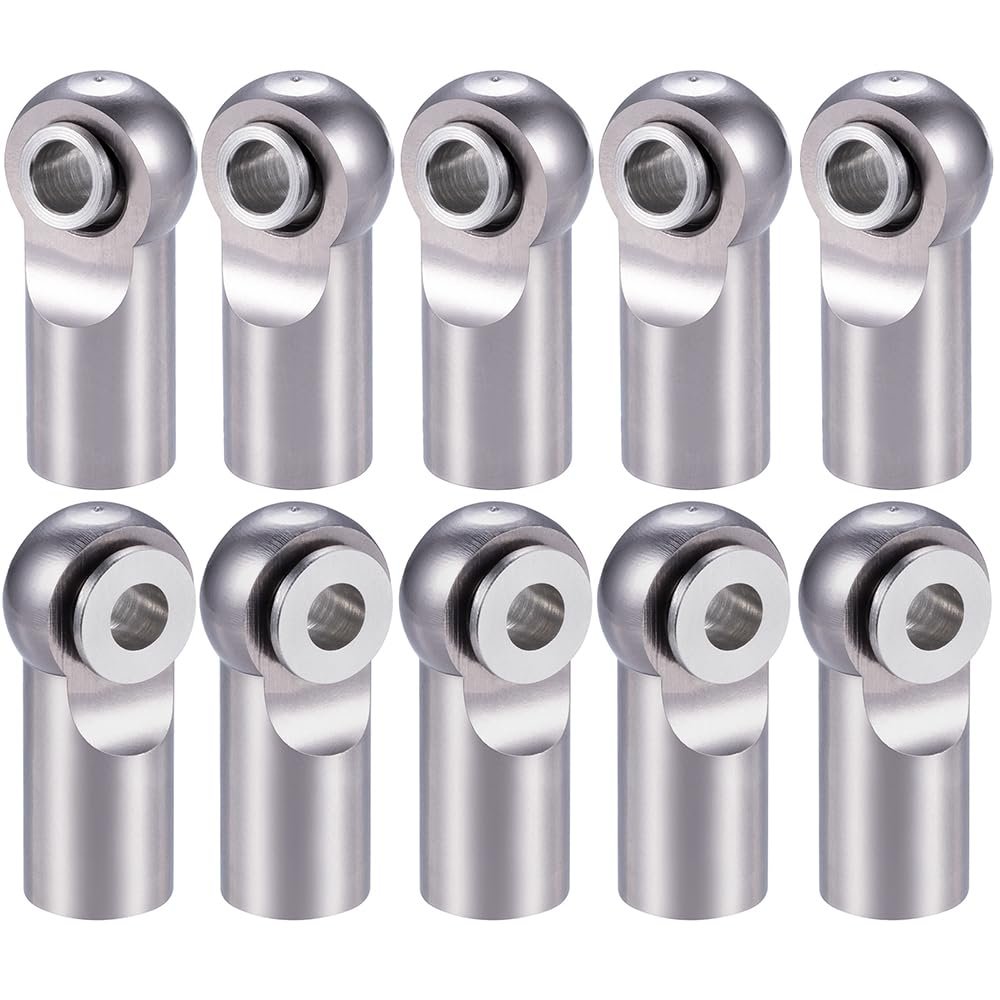 DAIHAOUU 10Pcs Aluminum Alloy M2 M2.5 Rod End Ball Head Joints Holder Tie Right-Hand Screw for RC Model Car Boat Airplane Trucks(M2.5 Titanium)
