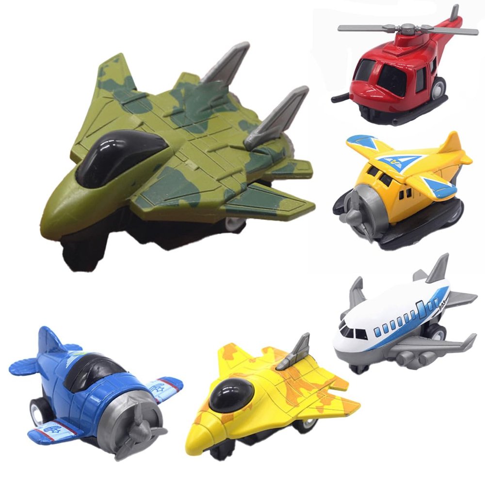 VVUFXQH 6 Packs of mini Model Airplane Toys, Suitable for Boys and Girls Ages 3-7, Toy Set Model Airplane is The Best Birthday Party Gift for Kids who Love Party Toys