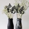 12 Pack Mis 15 Centerpiece Sticks, Happy 15th Birthday Party Decorations, Glitter Hello 15 Fabulous Table Toppers Decotations for Cheers to 15 Years Old Birthday Anniversary Party Decotations Black view 3
